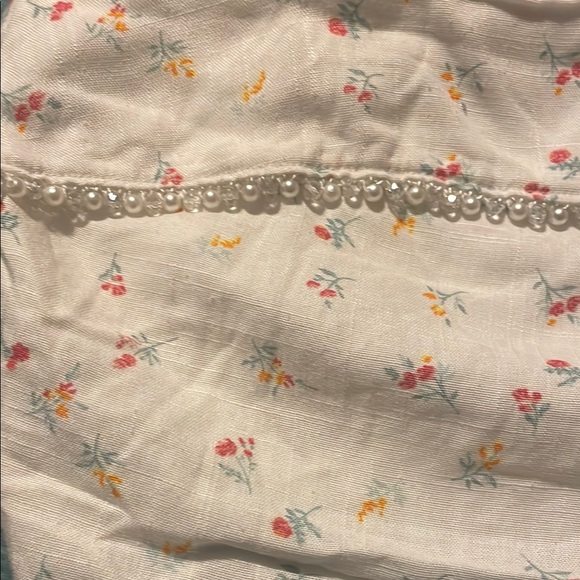 Wild Fox Odessa Snow White Stem Ditsy Floral Crop Top Small Preppy Coquette - Picture 4 of 7